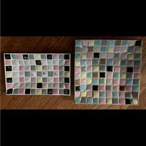 Set of two mosaic tile trinket trays